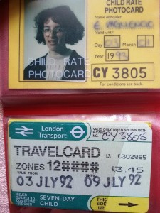 La mia prima travel card London 1992